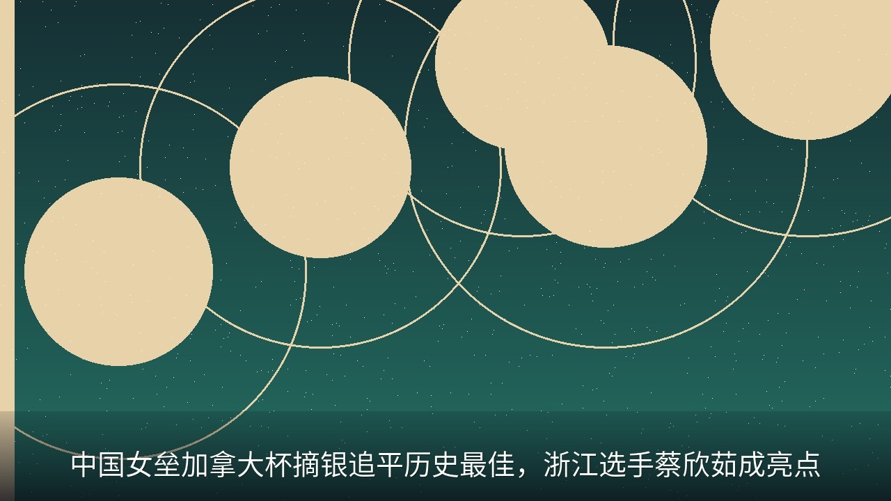 中国女垒加拿大杯摘银追平历史最佳，浙江选手蔡欣茹成亮点